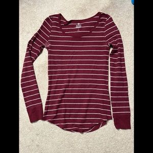 Kohls So thermal long sleeve striped scoop neck shirt